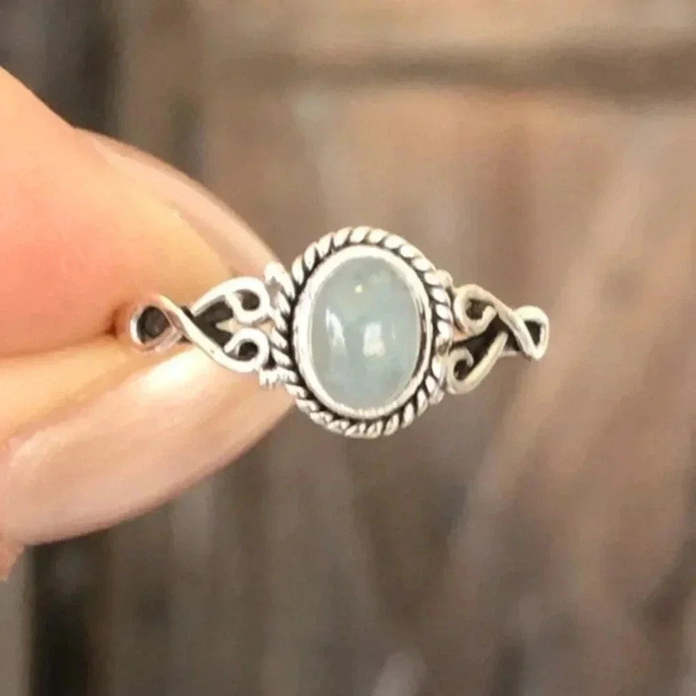 Beautiful Real Aquamarine 925 Sterling Silver Ring NWT
